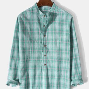 PLAID STAND CHECK SHIRT