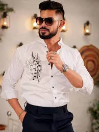 WHITE LION PRINTED SHIRT
